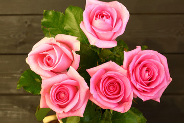 bouquet of flowers, roses on a black background