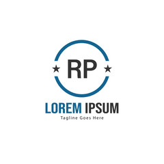 Fototapeta premium Initial RP logo template with modern frame. Minimalist RP letter logo vector illustration