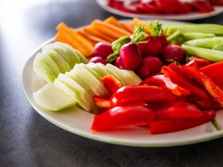 Colorful, fresh vegetables on table