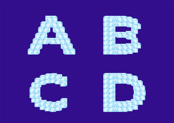 ice cube alphabet font . typography vector