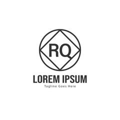 Fototapeta premium Initial RQ logo template with modern frame. Minimalist RQ letter logo vector illustration