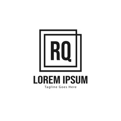 Obraz premium Initial RQ logo template with modern frame. Minimalist RQ letter logo vector illustration