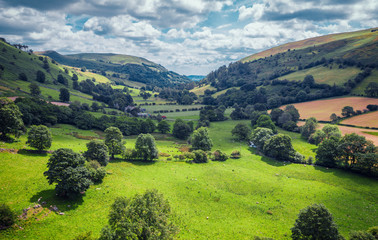 Pistyll Rhaeadr Valley at Summer in Wales