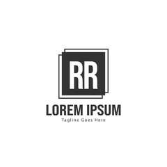 Fototapeta premium Initial RR logo template with modern frame. Minimalist RR letter logo vector illustration