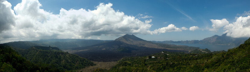 Obraz na płótnie Canvas Kintamani Volcano and Lake panoramic view, Bali, Indonesia