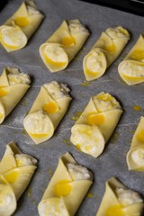 Puff pastry cheesecakes serve as a delicious sweetness for coffee or tea.