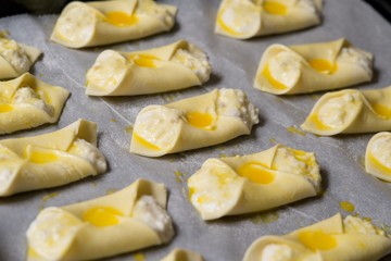 Puff pastry cheesecakes serve as a delicious sweetness for coffee or tea.