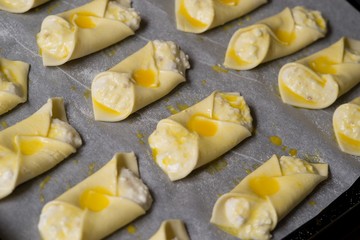 Puff pastry cheesecakes serve as a delicious sweetness for coffee or tea.