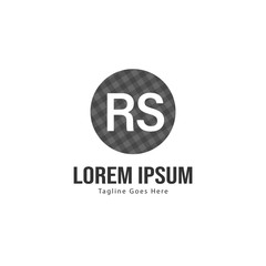 Initial RS logo template with modern frame. Minimalist RS letter logo vector illustration