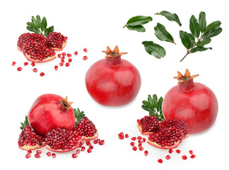 Pomegranate fruit isolated white background