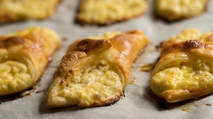 Puff pastry cheesecakes serve as a delicious sweetness for coffee or tea.