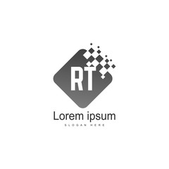 Obraz premium Initial RT logo template with modern frame. Minimalist RT letter logo vector illustration
