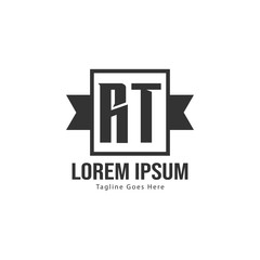 Fototapeta premium Initial RT logo template with modern frame. Minimalist RT letter logo vector illustration