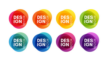 Colorful labels template. Rainbow color vector design elements.