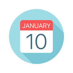 January 10 - Calendar Icon. Vector illustration of one day of month