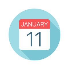 January 11 - Calendar Icon. Vector illustration of one day of month