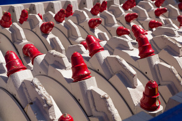 industry coal crusher teeth red and white colors