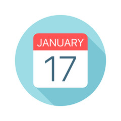 January 17 - Calendar Icon. Vector illustration of one day of month