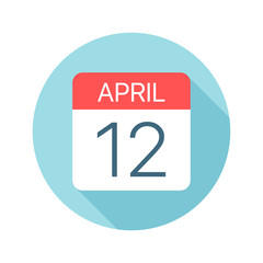 April 12 - Calendar Icon. Vector illustration of one day of month