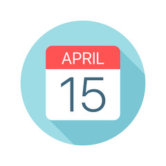 April 15 - Calendar Icon. Vector illustration of one day of month