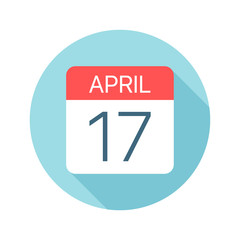 April 17 - Calendar Icon. Vector illustration of one day of month