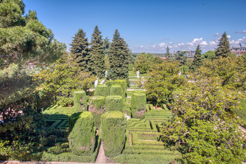 Public park with lush, well-kept gardens