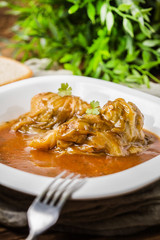 Stuffed cabbage roll.