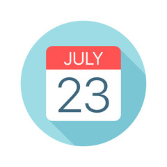 July 23 - Calendar Icon. Vector illustration of one day of month