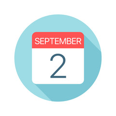 September 2 - Calendar Icon. Vector illustration of one day of month