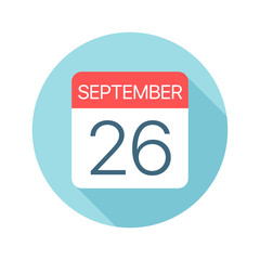 September 26 - Calendar Icon. Vector illustration of one day of month