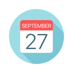 September 27 - Calendar Icon. Vector illustration of one day of month