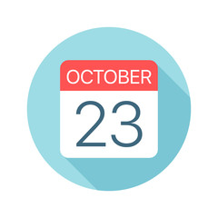 October 23 - Calendar Icon. Vector illustration of one day of month