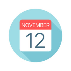 November 12 - Calendar Icon. Vector illustration of one day of month
