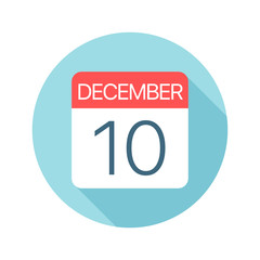 December 10 - Calendar Icon. Vector illustration of one day of month