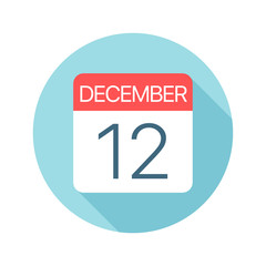 December 12 - Calendar Icon. Vector illustration of one day of month