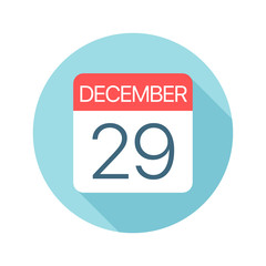 December 29 - Calendar Icon. Vector illustration of one day of month