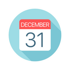 December 31 - Calendar Icon. Vector illustration of one day of month