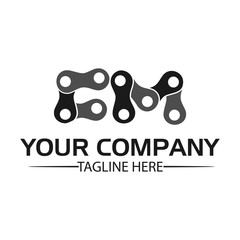 Letter CM, Logo Letter CM and chain. logo formed by chain