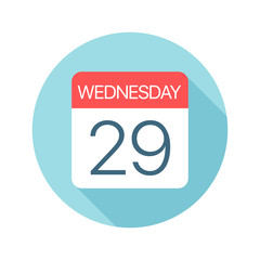 Wednesday 29 - Calendar Icon. Vector illustration of one day of week