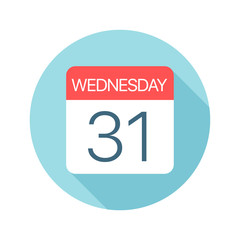 Wednesday 31 - Calendar Icon. Vector illustration of one day of week