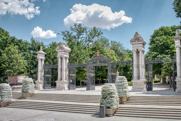 The Buen Retiro Park , (Retiro Park),  is one of the largest parks of the city of Madrid, Spain. The park belonged to the Spanish Monarchy until the late 19th century, when it became a public park.