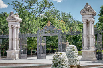 The Buen Retiro Park , (Retiro Park),  is one of the largest parks of the city of Madrid, Spain. The park belonged to the Spanish Monarchy until the late 19th century, when it became a public park.
