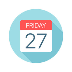 Friday 27 - Calendar Icon. Vector illustration of one day of week