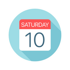 Saturday 10 - Calendar Icon. Vector illustration of one day of week