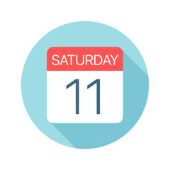 Saturday 11 - Calendar Icon. Vector illustration of one day of week