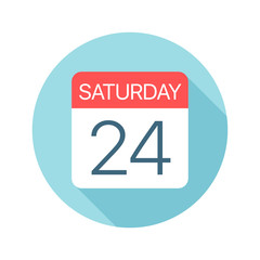 Saturday 24 - Calendar Icon. Vector illustration of one day of week