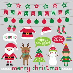 Christmas characters and decoration set