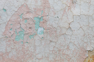Old Weathered Peeling Cracked Pink Concrete Wall Texture