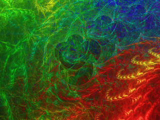 green abstract fractal background 3d rendering illustration