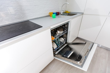 Open dishwasher machine